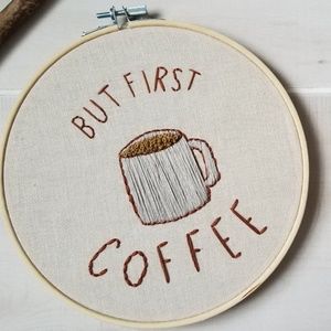 Coffee Embroidery Hoop Art